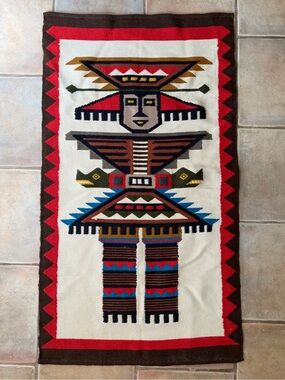 South American Hand Woven Wall Hanging or Thin Rug